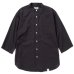 画像2: CALEE Band collar 3/4 sleeve twill shirt (2)