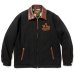 画像1: CALEE  Embroidery leather collar wool sports type jacket (1)