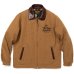画像2: CALEE  Embroidery leather collar wool sports type jacket (2)