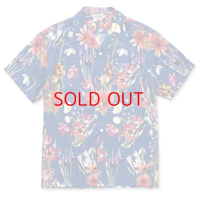 画像1:  CALEE  Allover flower pattern amunzen cloth S/S shirt