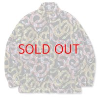 CALEE  Allover snake pattern fleece jacket