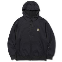  CALEE  Cordura fabric tm logo high neck zip hoodie
