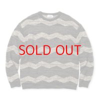 SALE  40%OFF  CALEE  ZIG ZAG JACQUARD BORDER CREW NECK KNIT SW