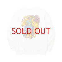 SALE 30%OFF CALEE   FLAME DRAGON LOGO CREW NECK SW