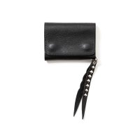 CALEE  PLANE LEATHER FLAP HALF WALLET ＜STUDS CHARM＞