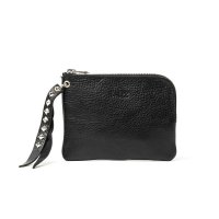 CALEE  PLANE LEATHER WALLET POUCH ＜STUDS CHARM＞
