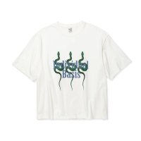 CALEE  DROP SHOULDER "INDIVIDUAL BASIS" SNAKE LOGO TEE