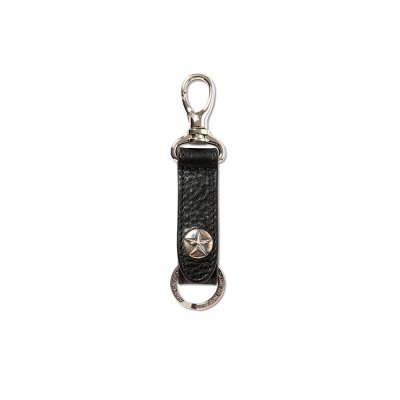 画像1: CALEE  SILVER STAR CONCHO LEATHER KEY RING ＜TYPE B＞