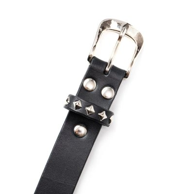 画像3: CALEE  STUDS LEATHER NARROW BELT