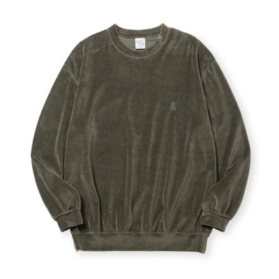 画像1: CALEE VELOUR CREW NECK SH