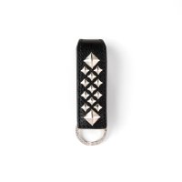 CALEE  STUDS LEATHER SNAP KEY RING