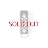 CALEE  STUDS LEATHER SNAP KEY RING