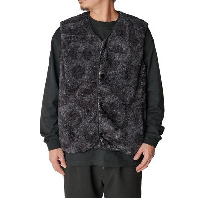 画像2: CALEE  NYLON RIP FLEECE WAIST COAT ＜SNAKE PATTERN＞