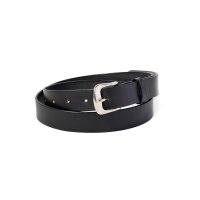 CALEE  PLANE LEATHER NARROW BELT