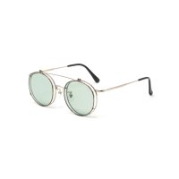 CALEE  FLIP UP TYPE CIRCLE METAL GLASSES