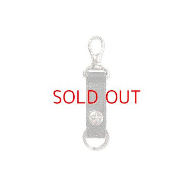 画像1: CALEE  SILVER STAR CONCHO LEATHER KEY RING