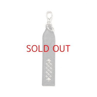 画像1: CALEE  STUDS LEATHER FLAT SHORT KEY RING