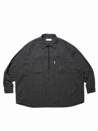 COOTIE  Amundsen Check Overized Half Zip L/S Shirts