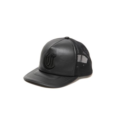 画像1: COOTIE  Faux Leather 5 Panel Mesh Cap