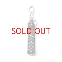 CALEE  STUDS LEATHER FLAT KEY RING
