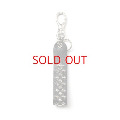 画像1: CALEE  STUDS LEATHER FLAT KEY RING