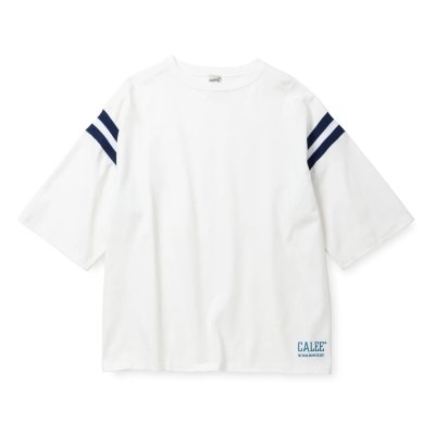 画像1: CALEE  VINTAGE TYPE RIB FOOT BALL TEE