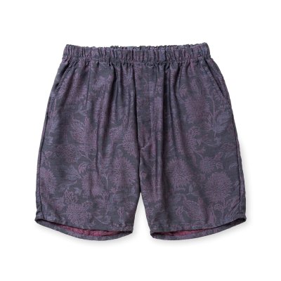 画像1: CALEE  FLOWER JACQUARD CHAMBRAY EASY SHORTS
