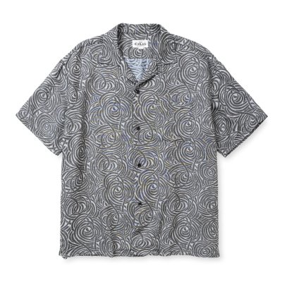 画像1: CALEE  SPIRAL JACQUARD CHAMBRAY S/S SH