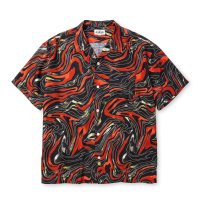 CALEE  CAMO PATTERN OPEN COLLAR SH