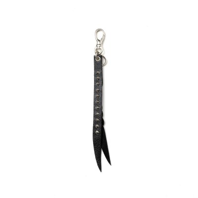 画像1: CALEE  STUDS & KNITTING LEATHER SHORT KEY RING ＜TYPE B＞