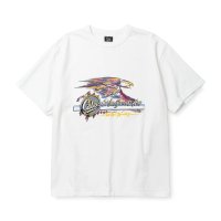 CALEE  BINDER NECK EAGLE LOGO VINTAGE TEE ＜NATURALLY PAINT DESIGN＞