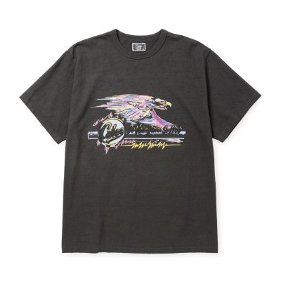 画像2: CALEE  BINDER NECK EAGLE LOGO VINTAGE TEE ＜NATURALLY PAINT DESIGN＞