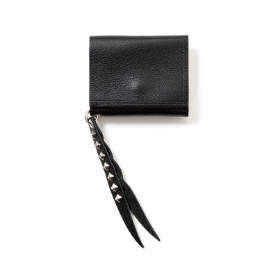 画像1: CALEE PLANE LEATHER MULTI WALLET ＜STUDS CHARM＞