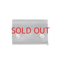 CALEE  SILVER STAR CONCHO FLAP LEATHER HALF WALLET