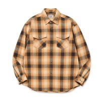 CALEE  OMBRE CHECK WESTERN L/S SH