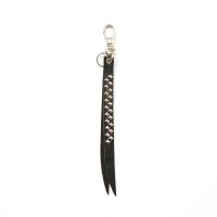 CALEE  STUDS LEATHER SHORT KEY RING