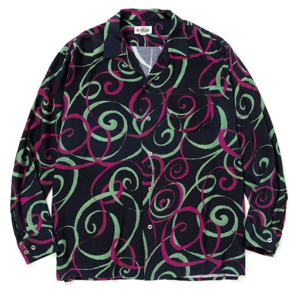 画像1: SALE  40%OFF  CALEE Allover spiral pattern L/S shirt (1)