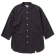 画像2: CALEE Band collar 3/4 sleeve twill shirt (2)