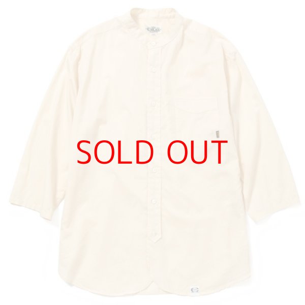 画像3: CALEE Band collar 3/4 sleeve twill shirt (3)