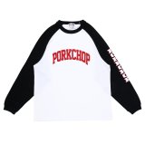 画像:    PORK CHOP COLLEGE RAGLAN L/S TEE