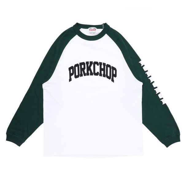 画像2:    PORK CHOP COLLEGE RAGLAN L/S TEE (2)