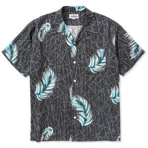 画像: CALEE Allover feather pattern amunzen cloth S/S shirt