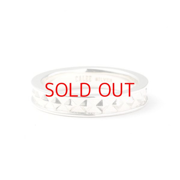 画像1: CALEE  STUDS SILVER NARROW RING (1)