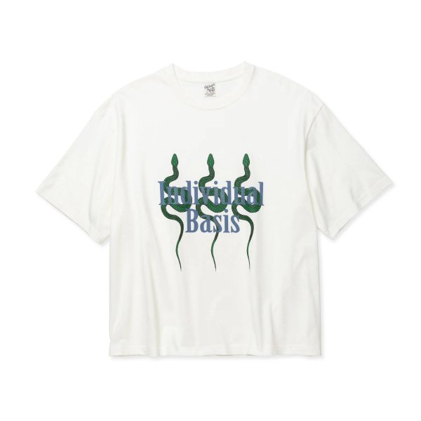 画像1: CALEE  DROP SHOULDER "INDIVIDUAL BASIS" SNAKE LOGO TEE (1)