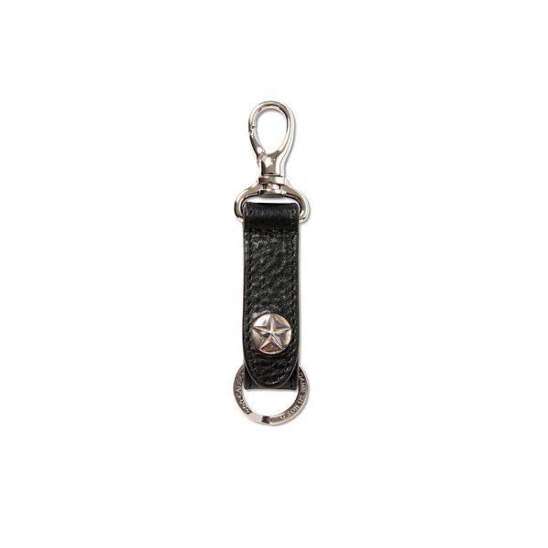 画像1: CALEE  SILVER STAR CONCHO LEATHER KEY RING ＜TYPE B＞ (1)