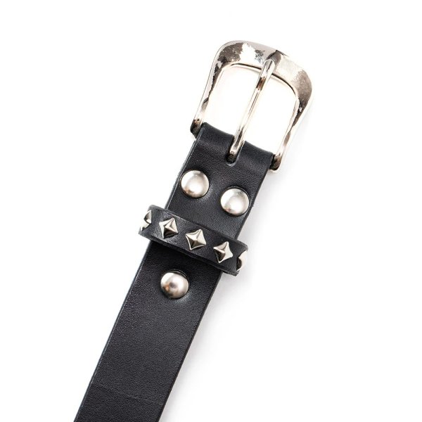 画像3: CALEE  STUDS LEATHER NARROW BELT (3)