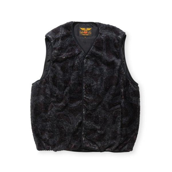 画像1: CALEE  NYLON RIP FLEECE WAIST COAT ＜SNAKE PATTERN＞ (1)