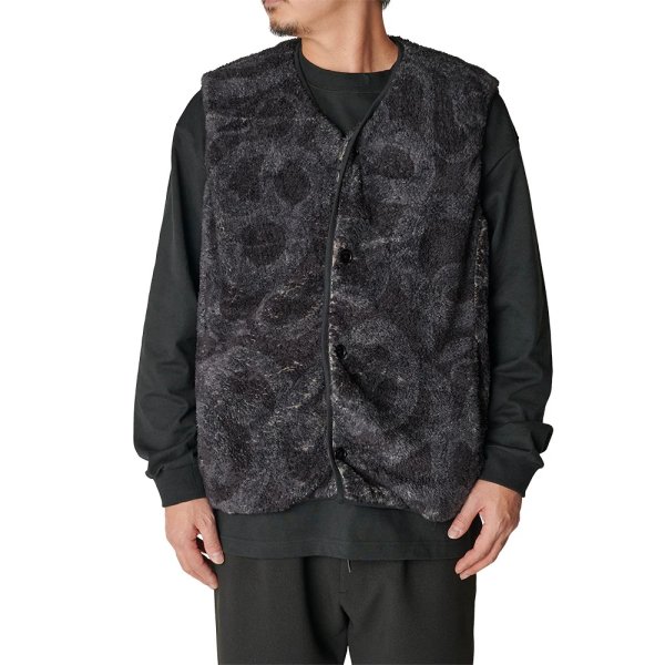 画像2: CALEE  NYLON RIP FLEECE WAIST COAT ＜SNAKE PATTERN＞ (2)