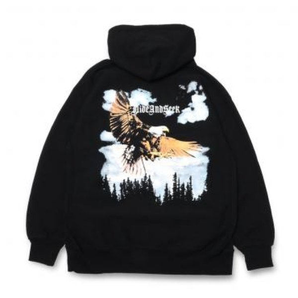 画像1: HIDE & SEEK  Eagle Hooded Sweat Shirt (1)