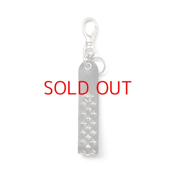 画像1: CALEE  STUDS LEATHER FLAT KEY RING (1)